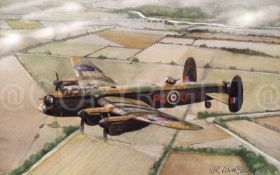Lancaster Bomber On Manoeuvres WW2 RAF Metal Wall Art