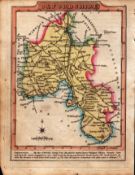 Oxfordshire 200 Yr Old Engraved Hand Coloured King George IV Antique Map.