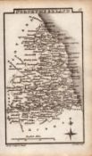 Northumberland Antique Copper Engraved George IV Map by Sidney Hall.