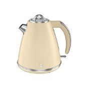 Swan SK19020CN Retro Jug Kettle, Fast Boil, Easy Pour, 360 Degree Base, 1.5L, 3KW, Cream