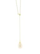 17 Inch 9.0 - 9.5mm Freshwater Cultured Pearl Gold Plated Silver Necklace