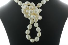 36 Inch Freshwater Baroque Shaped Cultured 8.0 - 8.5mm Pearl Necklace