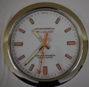 Milgauss 34 cm Silver Body White Dial Clock