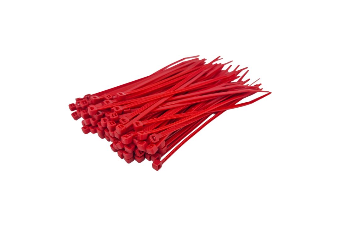 10 x Extra Strong Cable Ties Red Zip Tie Wraps 20cm Long Packs of 100