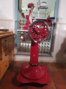 Berkel Style Meat Slicer Steel Pedestal. Hand painted gold detail with lockable castors