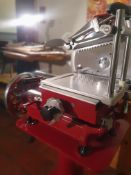 Berkel Style Classic Manual Meat Slicer 30cm blade, Mechanical Operation with gold hand painted t...