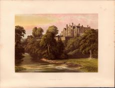 Lilburn Tower Alnwick Northumberland Gilt-Edge Coloured Antique Book Plate.