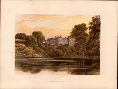 Brechin Castle Scotland Gilt-Edge Coloured Antique Book Plate.
