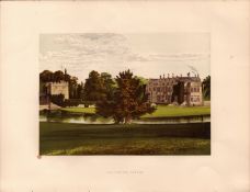Broughton Castle Banbury Oxford Gilt-Edge Coloured Antique Book Plate.