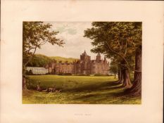 Holker Hall Cartmel Lancashire Gilt-Edge Coloured Antique Book Plate.