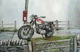 1960's Triumph Tiger 100 Extra Large Metal Wall Art