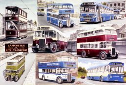 Lancaster City Transport 75 Years Montage Extra Large Metal Wall Art.
