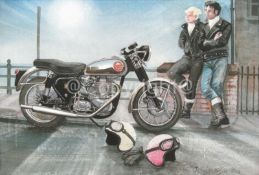 BSA 1950's Goldstar Motorbike Extra Large Metal Wall Art.