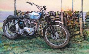 Triumph Twin Trials Bike Extra Large Metal Wall Art