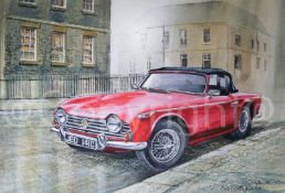 Triumph TR4 1960's Classic Car Extra Large Metal Wall Art.