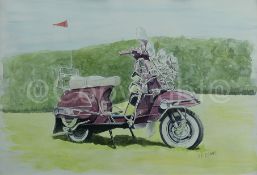 Vespa Iconic Mod Scooter Extra Large Metal Wall Art.