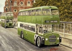 Blackburn No 8 Bus To Darwen 1960’s Extra Large Metal Wall Art.