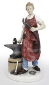 Vintage German Grafenthal Carl Scheidig PorcelaIn Blacksmith Figurine