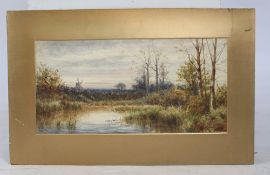 Windmill In Landscape By Charles Kemp Watercolour 1925