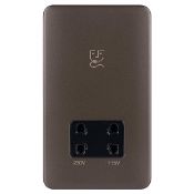 Schneider Electric Lisse Screwless Deco - Shaver Socket, Dual Voltage, 115/230V, GGBL7090BMBS, Mo...