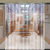 Kokey-xy Transparent PVC Curtain/Door Strip Kit for Freezer Room - 1.5m x 2m x 2mm (20cm x 10pcs)