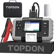 Topdon Battery Tester BT600, 12V 24V Car Battery Tester With Printer, 100 To 2000 CCA, 3.5