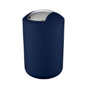 Wenko Brasil Swing Cover Bin, TPE, Dark Blue, 6,5 L