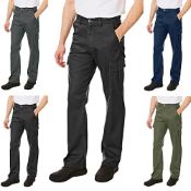 Lee Cooper Men's Cargo Trouser, Black, 34W/33L (Long)