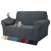 Maxijin Newest Jacquard Sofa Covers For 2 Seater, Super Stretch Non Slip Love Seat Couch Cover Fo...