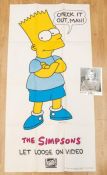 Bart Simpson & Nancy Cartwright (b1979 & 57) Signed Photo & Life Size Promotional Bart Poster, 19...