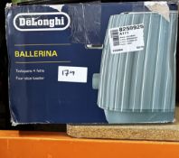 Delonghi Ballerina 4 Slice toaster. RRP £80 - GRADE U