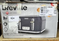 Breville Curve Collection 4 Slice Toaster. RRP £50 - GRADE U