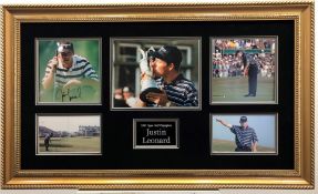 JUSTIN LEONARD original signature presentation