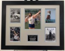 GEOFF CAPES framed original signature presentation.