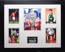 RYAN GIGGS framed original signature presentation.