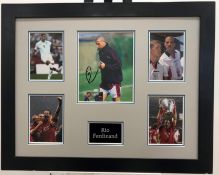 RIO FERDINAND framed original signature presentation.