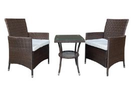 Free Delivery - Job lot of 5 x 2-Seater Chiswick Rattan Bistro Set - Brown