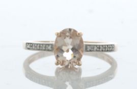 9ct Rose Gold Oval Cut Morganite and Diamond Ring (MG1.00) 0.04 Carats