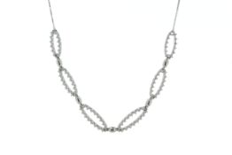 18ct White Gold Ladies Diamond Necklet 0.42 Carats
