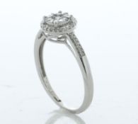 10ct White Gold Round Cluster Diamond Ring 0.25 Carats