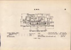 G.W.R “5700” Class Locomotive Detailed Diagram 85 Year- Old Print.