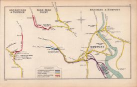 Abersychan Nine-Mile Point Newport Wales Antique Railway Diagram 51.
