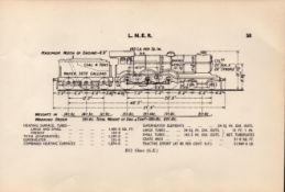 L.N.E.R. “B12 Class” Locomotive Detailed Drawing Diagram 85-Year-Old Print.