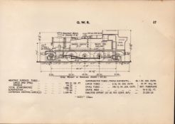 G.W.R “4575” Class Locomotive Detailed Diagram 85 Year- Old Print