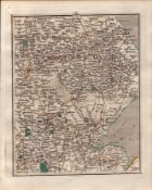 Lincolnshire Lincoln, Grantham, Boston John Cary's Antique 230 Yrs Old Map.