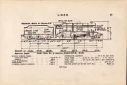 L.N.E.R. “K3 Class” Locomotive Detailed Drawing Diagram 85-Year-Old Print.