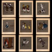 Cecil Aldin Merry Party Antique 18 Coloured Illustrations Job lot.