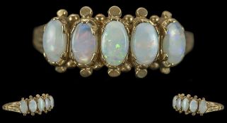 A Stunning Antique Period 9ct Gold & Opal Ring - Australian White Crystal Opal.