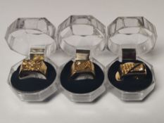 A Collection of 3 x Gents / Ladies Rings With Stones With Ring Boxes.