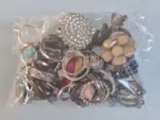 A Collection of Mainly White Metal Rings. Approx. 170 Grams.